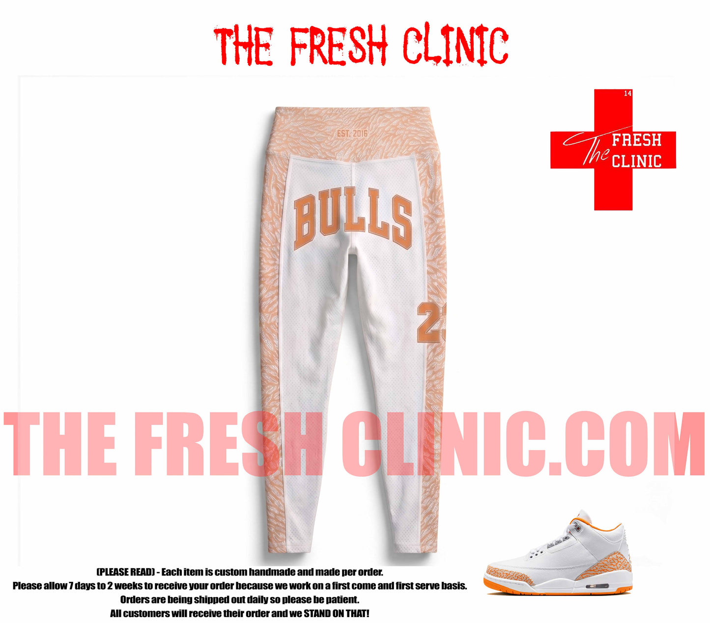 Jordan 3 Orange Citrus Custom Leggings