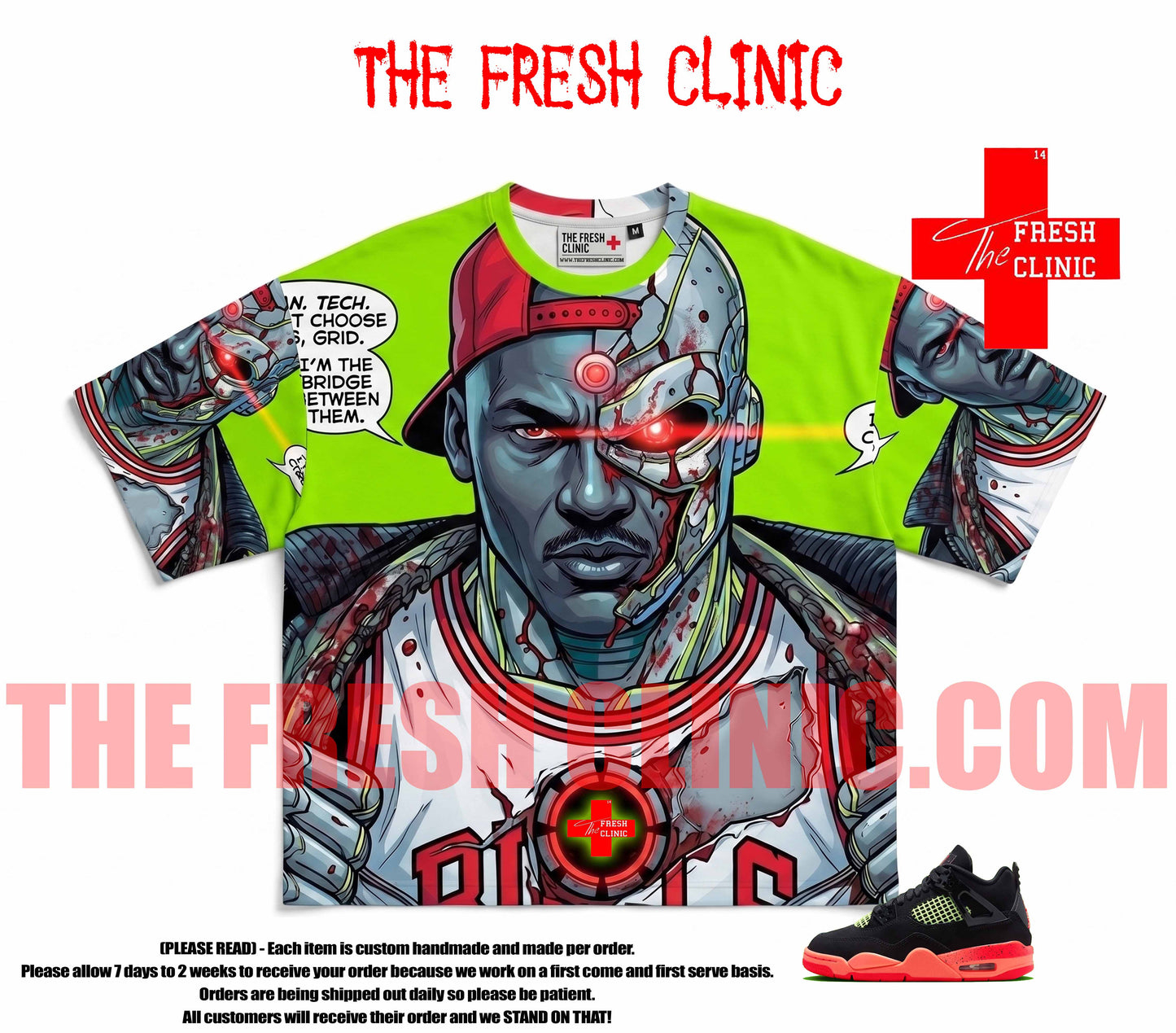 Jordan 4 Infared (Cyborg Wars) Custom Tee