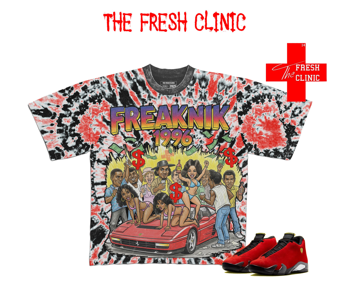 Jordan 14 Ferrari - Freaknik 96'- Oversized Boxy Tee