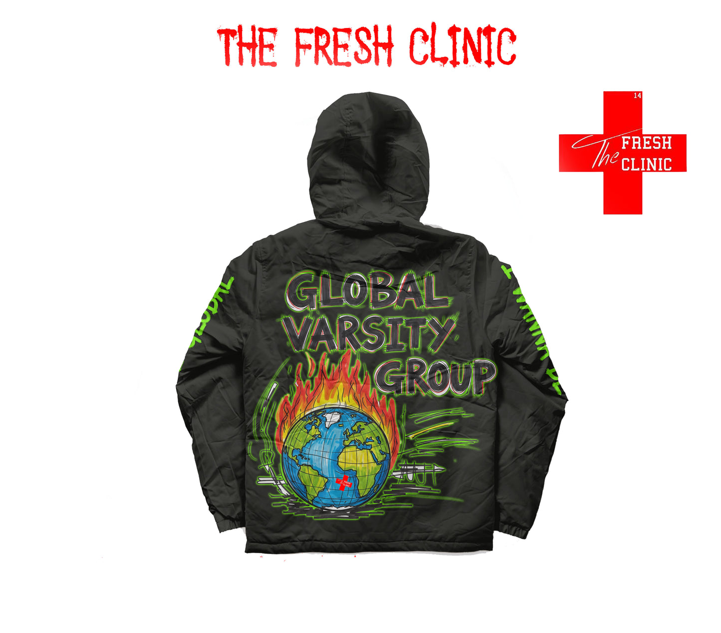 I WANNA BE GLOBAL (BLACK) - Windbreaker Jacket