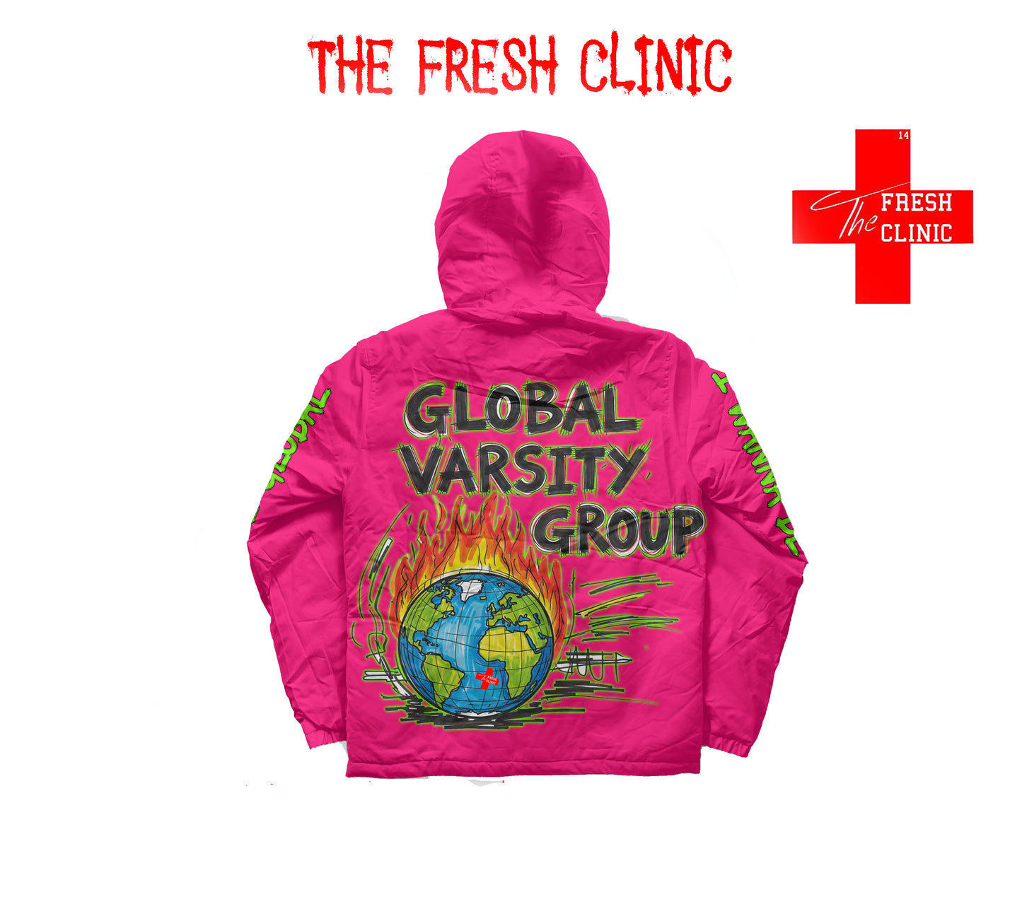 I WANNA BE GLOBAL (PINK) - Windbreaker Jacket