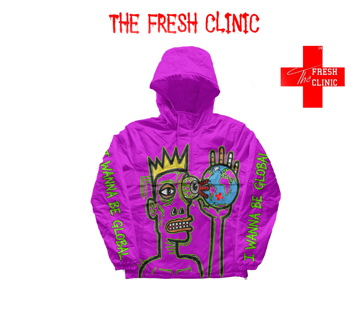 I WANNA BE GLOBAL (PURPLE) - Windbreaker Jacket