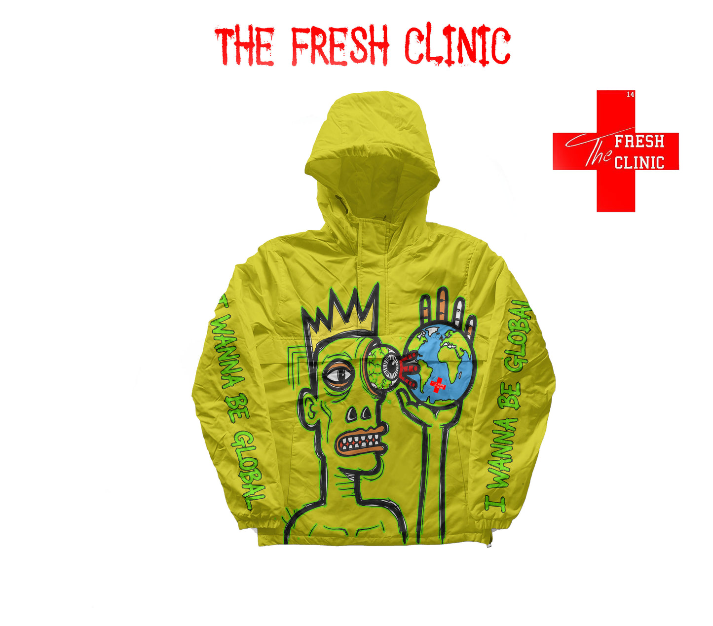 I WANNA BE GLOBAL (YELLOW) - Windbreaker Jacket