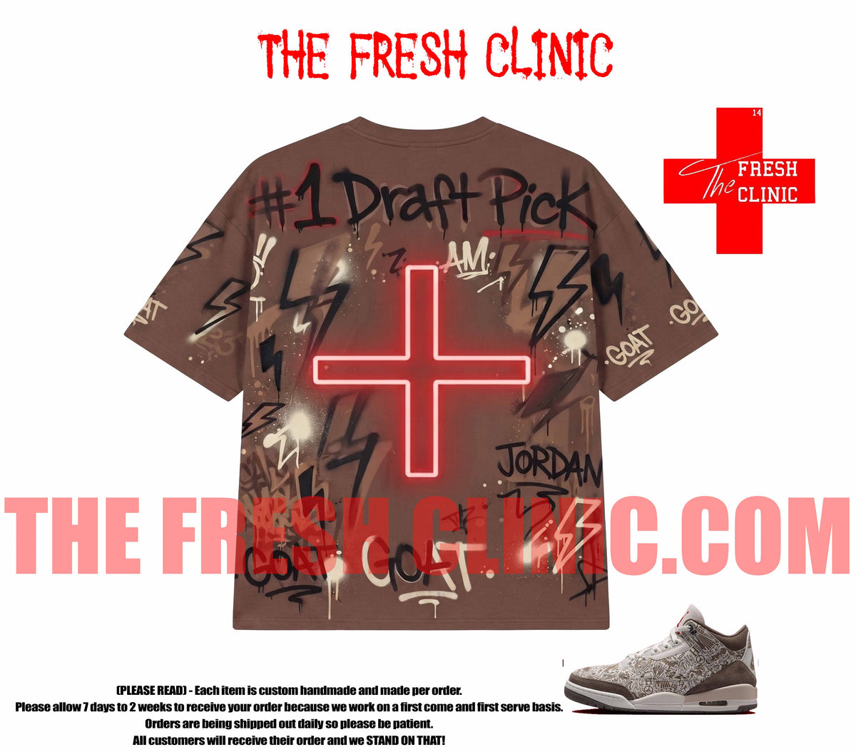 Jordan 3 Laser - #1 Draft Pick -  Boxy Oversized Tee