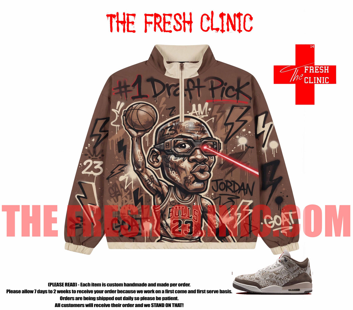 Jordan 3 Laser - #1 Draft Pick - Windbreaker Jacket
