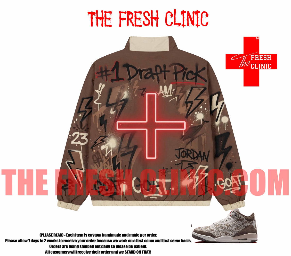 Jordan 3 Laser - #1 Draft Pick - Windbreaker Jacket