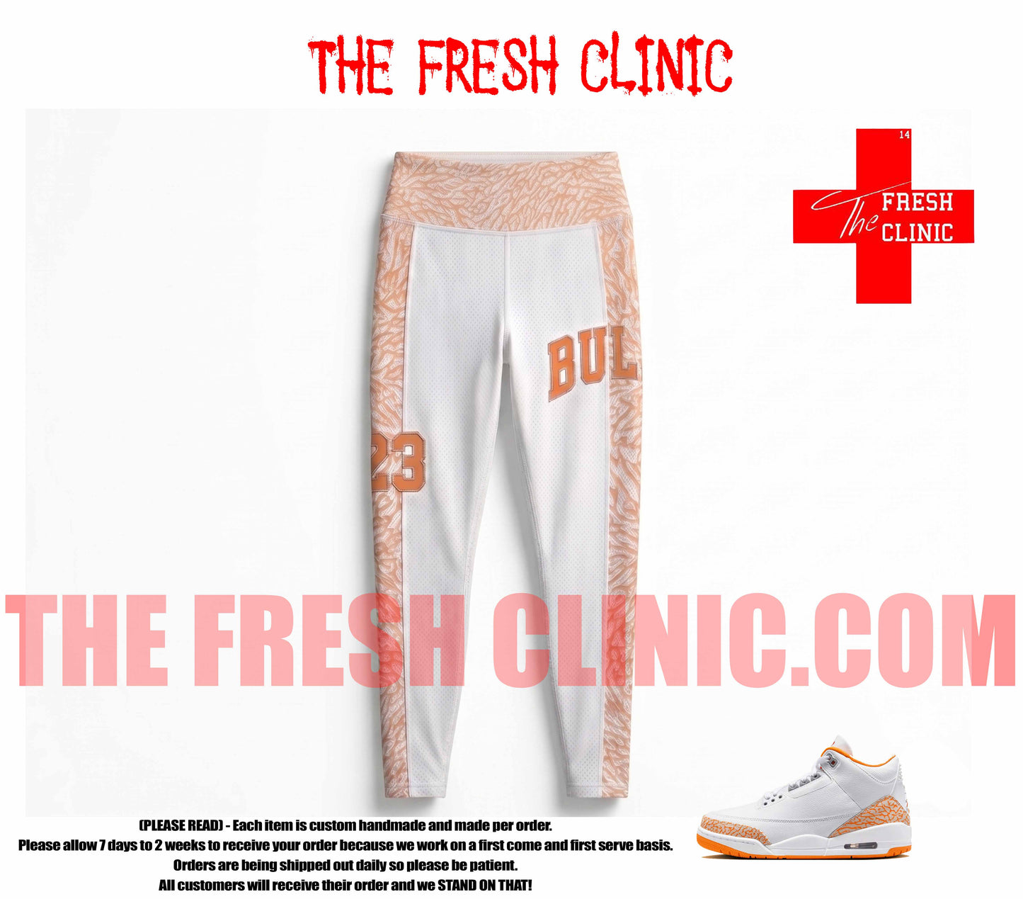 Jordan 3 Orange Citrus Custom Leggings