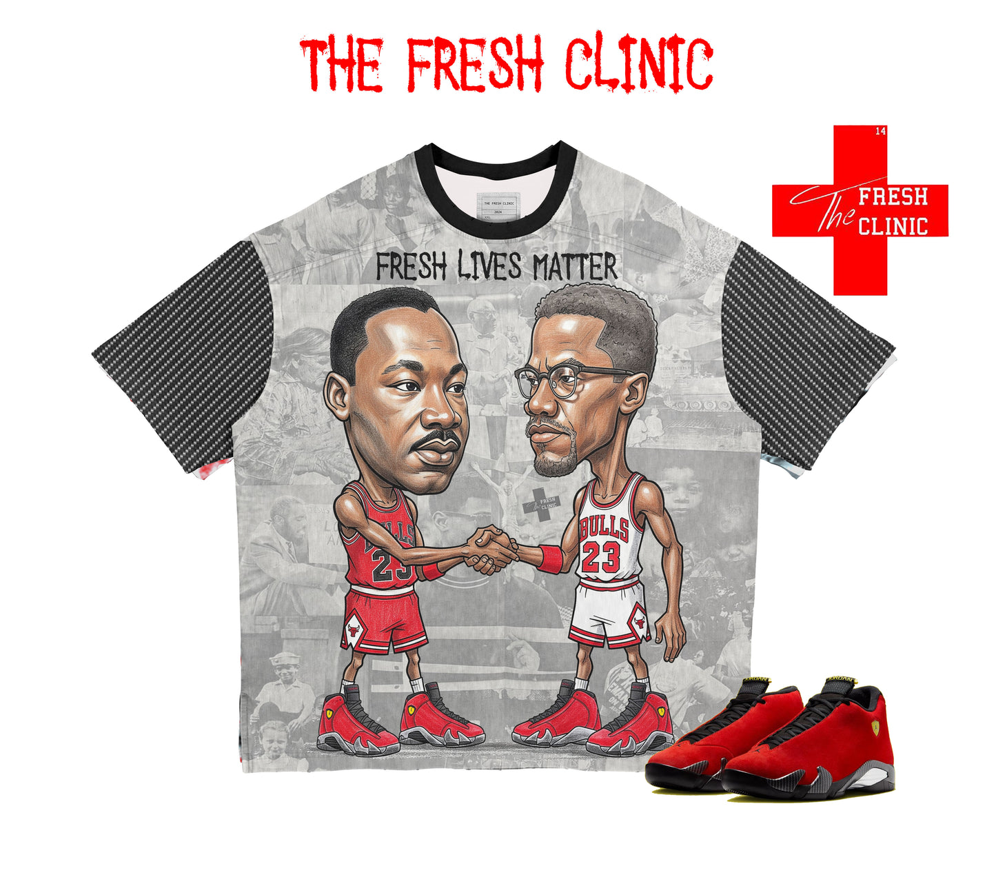Jordan 14 Ferrari - Fresh Lives Matter - Oversized Boxy Tee