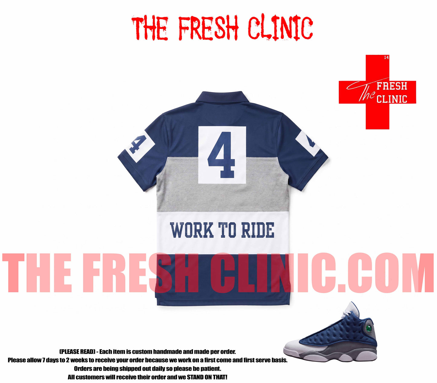 Jordan 13 Flint - Work To Ride - Custom Polo shirt