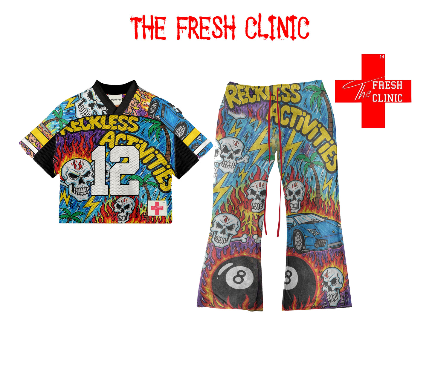 RECKLESS ACTIVITIES - Football Jersey & Flared Sweatpants