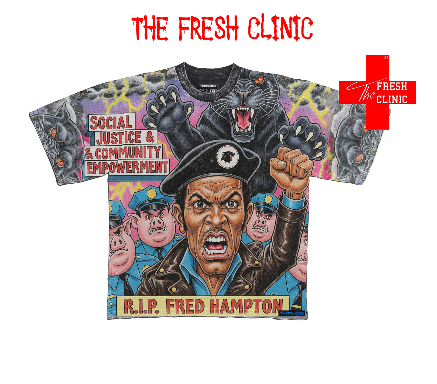 Social Justice - Fred Hampton Tee - Oversized Boxy Tee