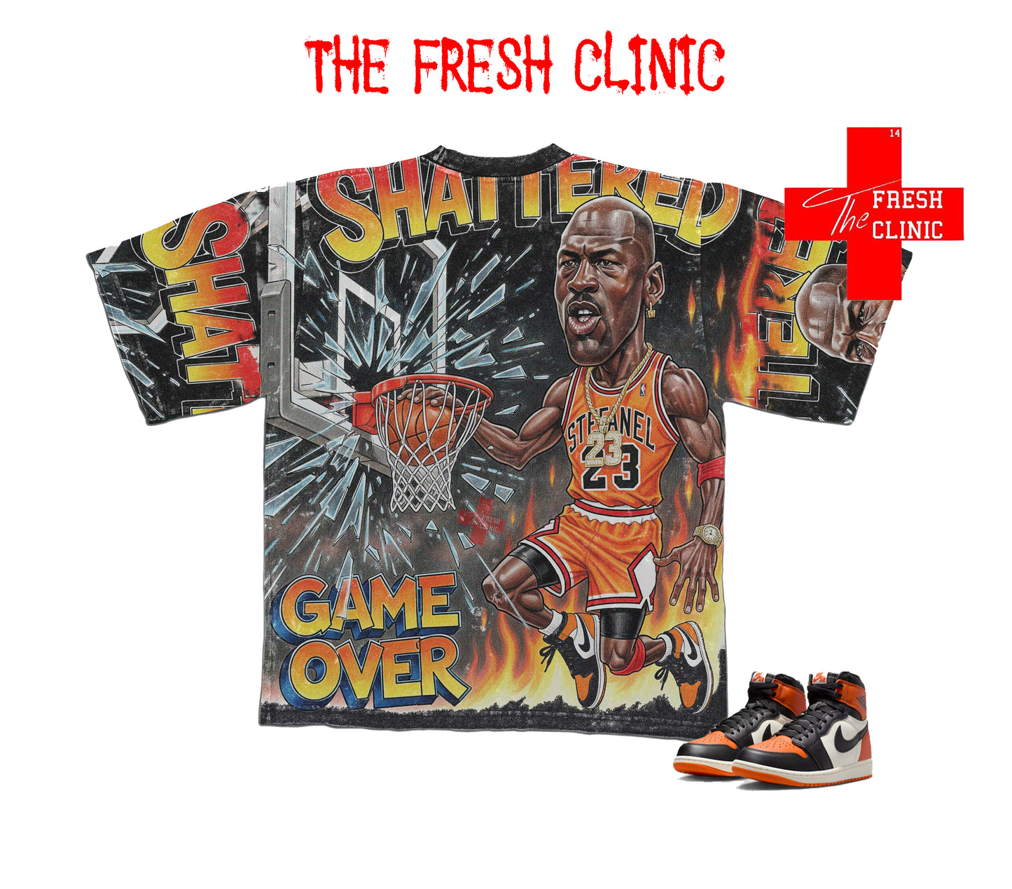 Jordan 1 Shattered Backboard - Game Over - Oversized Boxy Tee