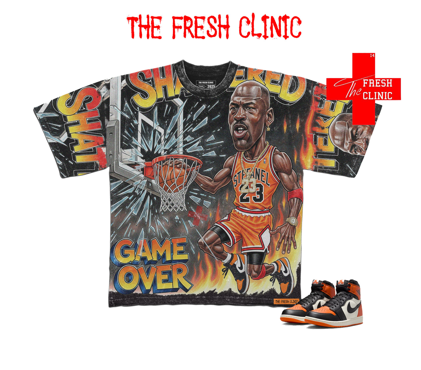 Jordan 1 Shattered Backboard - Game Over - Oversized Boxy Tee