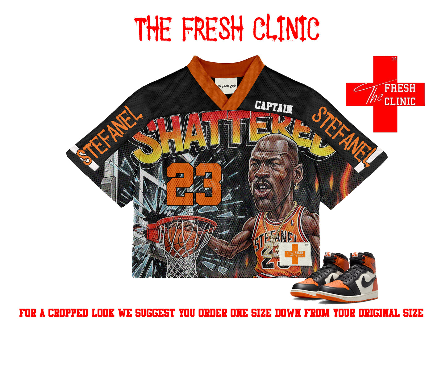 Jordan 1 Shattered Backboard - Game Over - Football Jersey & Flared Sweatpants