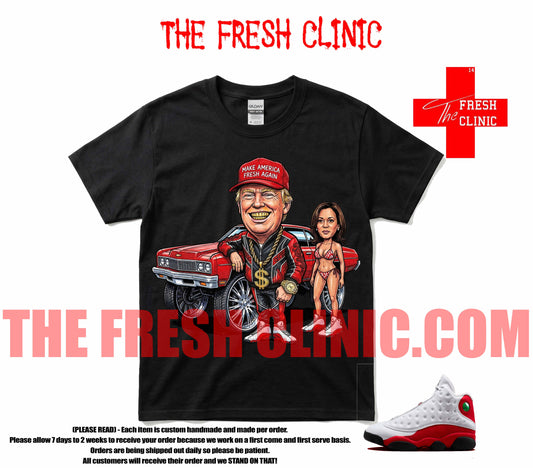 Jordan 13 Chicago (Trump & Kamala) BLACK Custom Tee