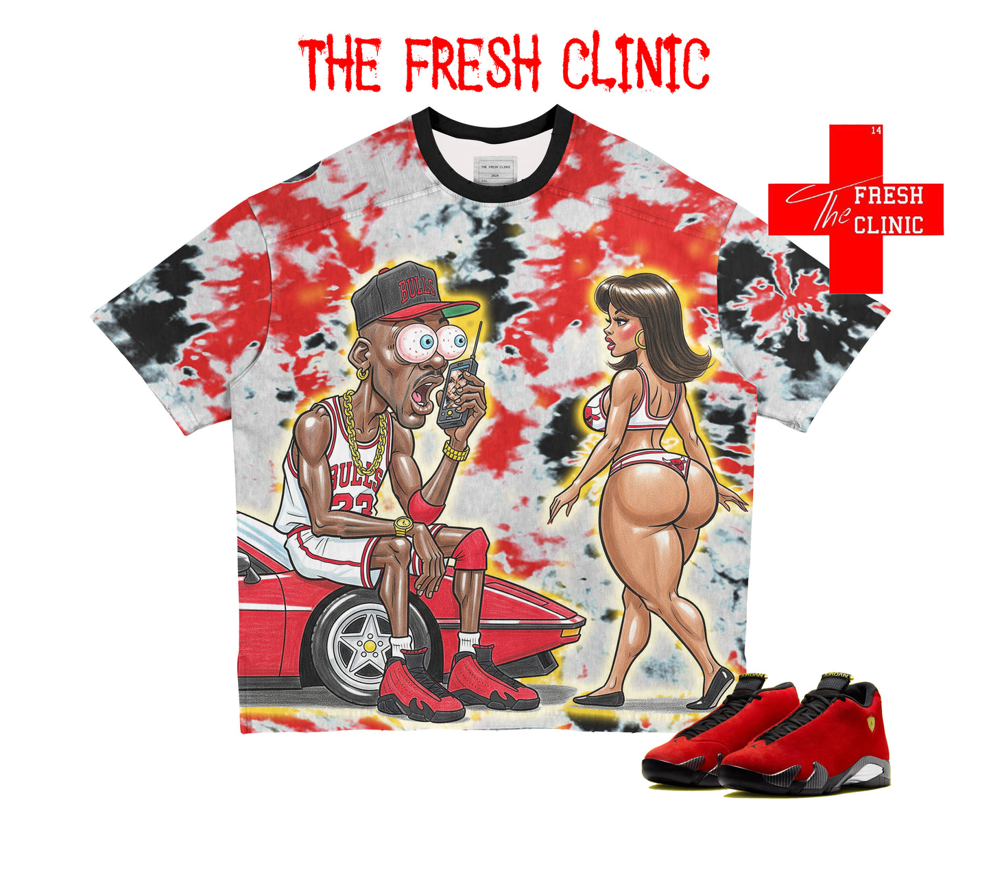 Jordan 14 Ferrari - WHAT THE HELLY - Oversized Boxy Tee