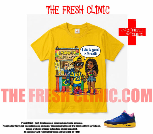 Jordan 3 Brazil Life Is Good Custom tee - Yellow